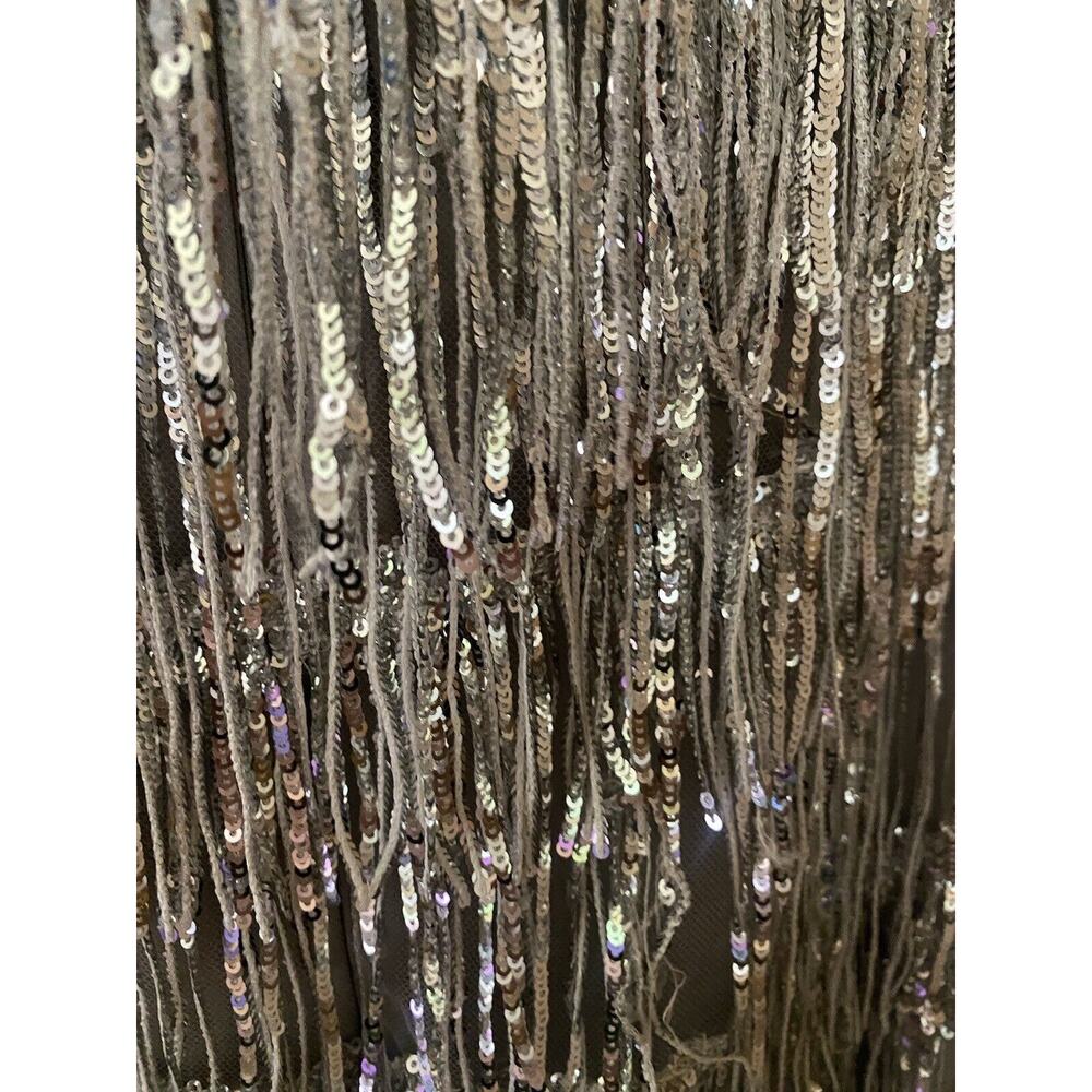 MAJORELLE Samara Dress Silver Fringe Column Maxi Gown Sz M Revolve $348 - Picture 6 of 8